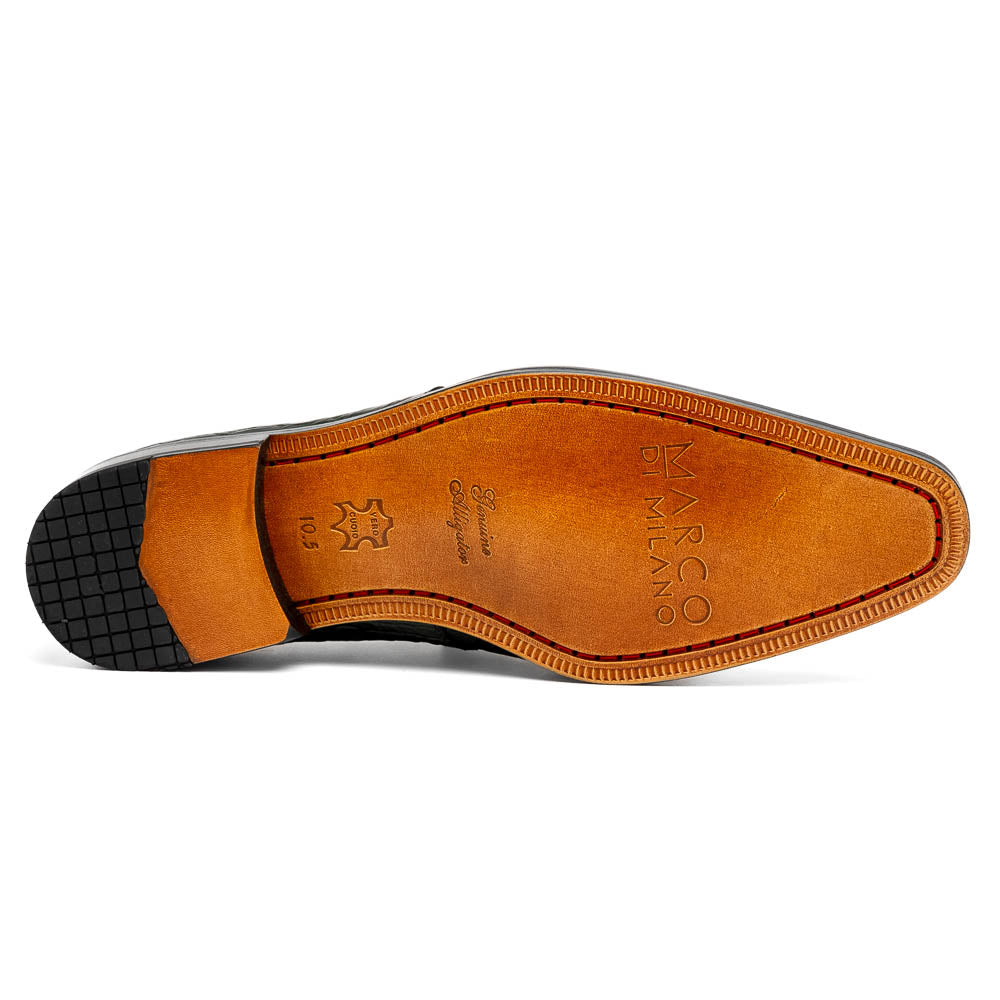 Marco Di Milano Fitipaldi Olive Alligator Derby Shoe - 9
