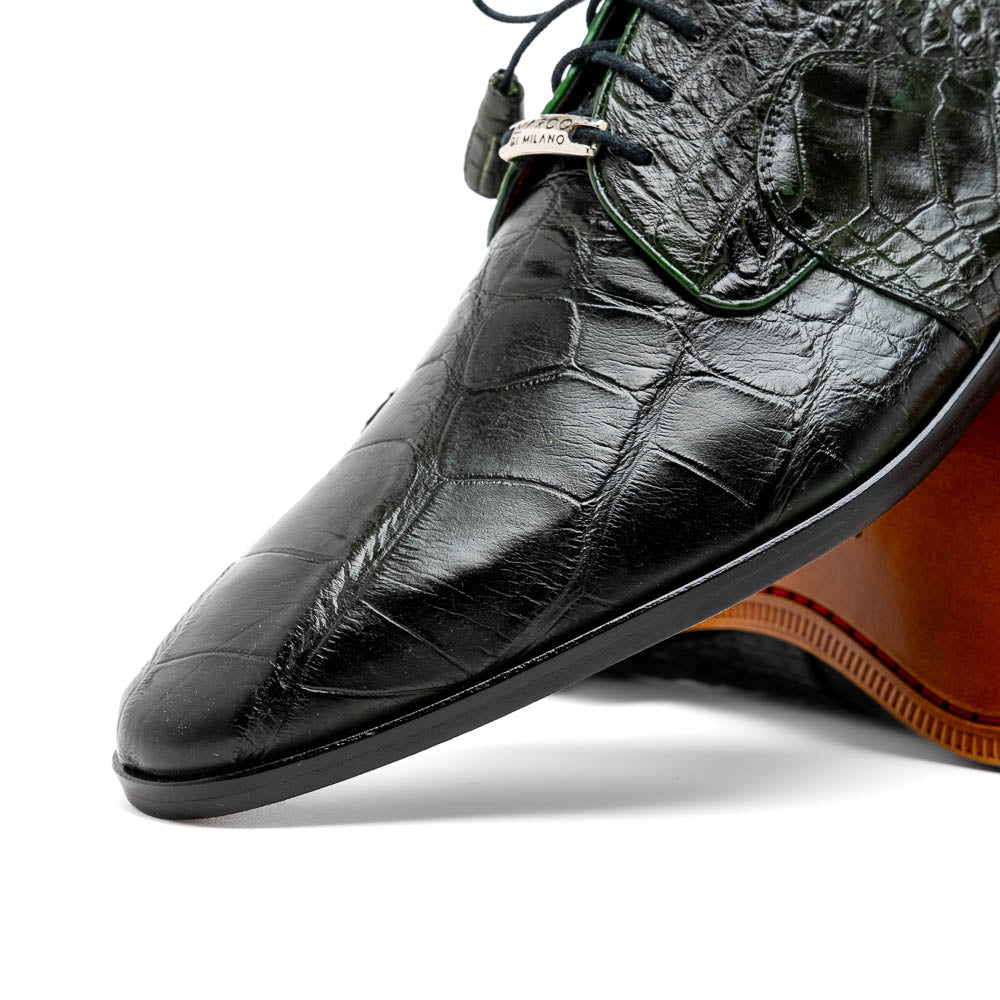 Marco Di Milano Fitipaldi Olive Alligator Derby Shoe - 9