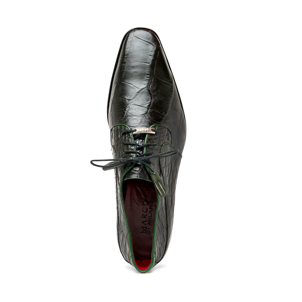Marco Di Milano Fitipaldi Olive Alligator Derby Shoe - 9