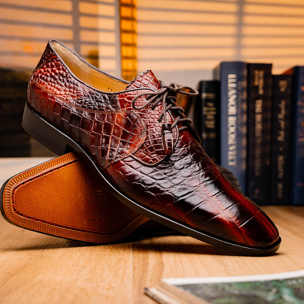 Marco Di Milano Fitipaldi: Rustic Cognac Leather Shoe - 14 USA