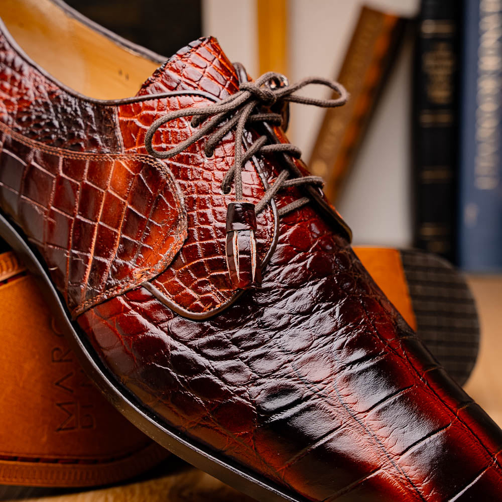 Marco Di Milano Fitipaldi: Rustic Cognac Leather Shoe - 14 USA