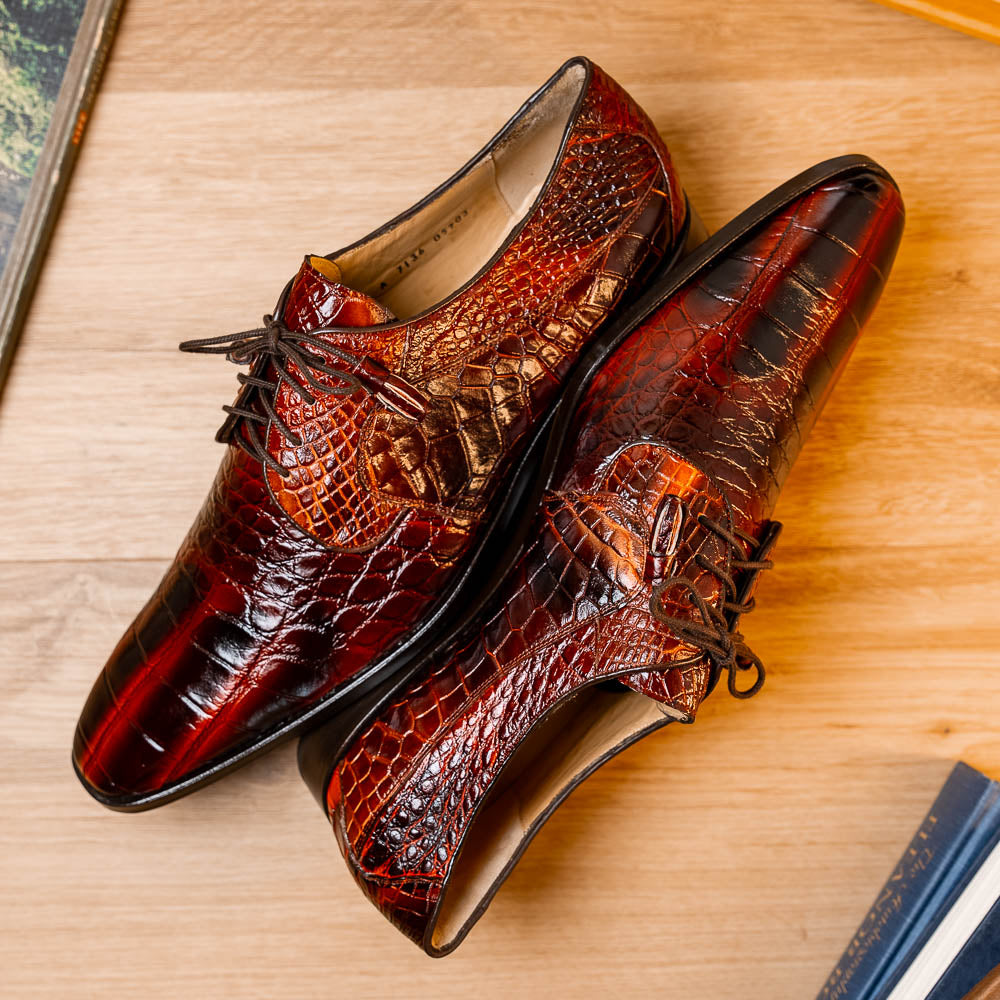 Marco Di Milano Fitipaldi: Rustic Cognac Leather Shoe - 14 USA