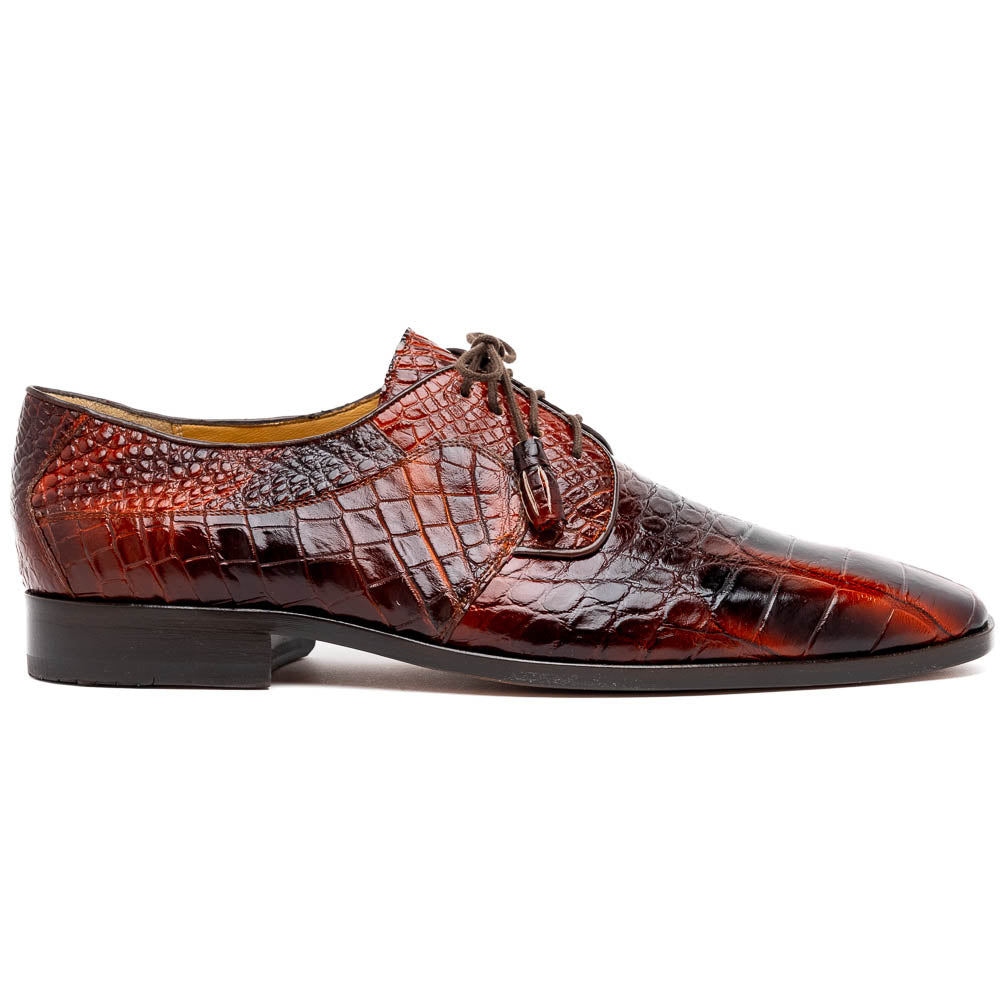 Marco Di Milano Fitipaldi Rustic Cognac Alligator Derby Shoe - 8.5