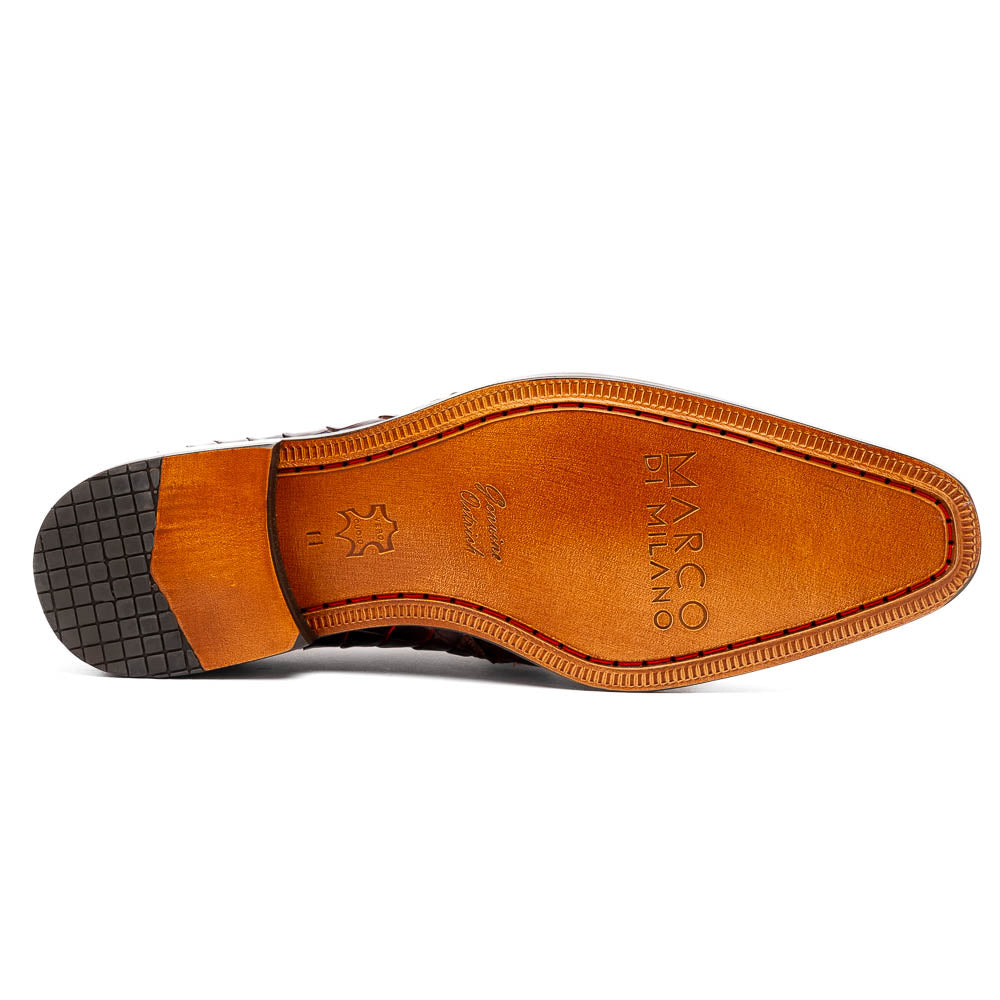 Marco Di Milano Fitipaldi Rustic Cognac Alligator Derby Shoe - 8.5