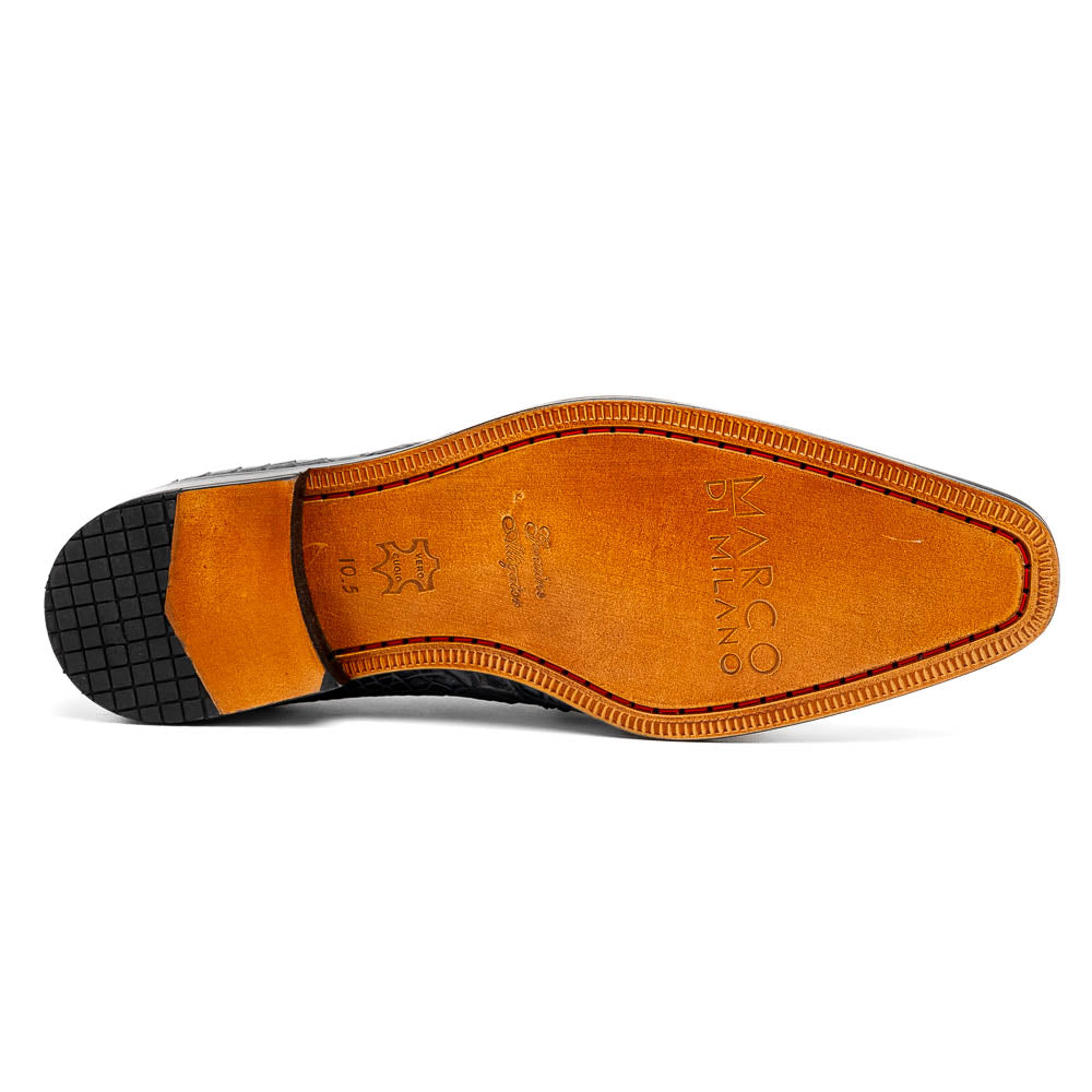 Marco Di Milano Fitipaldi Rustic Grey Alligator Derby Shoe - 7.5