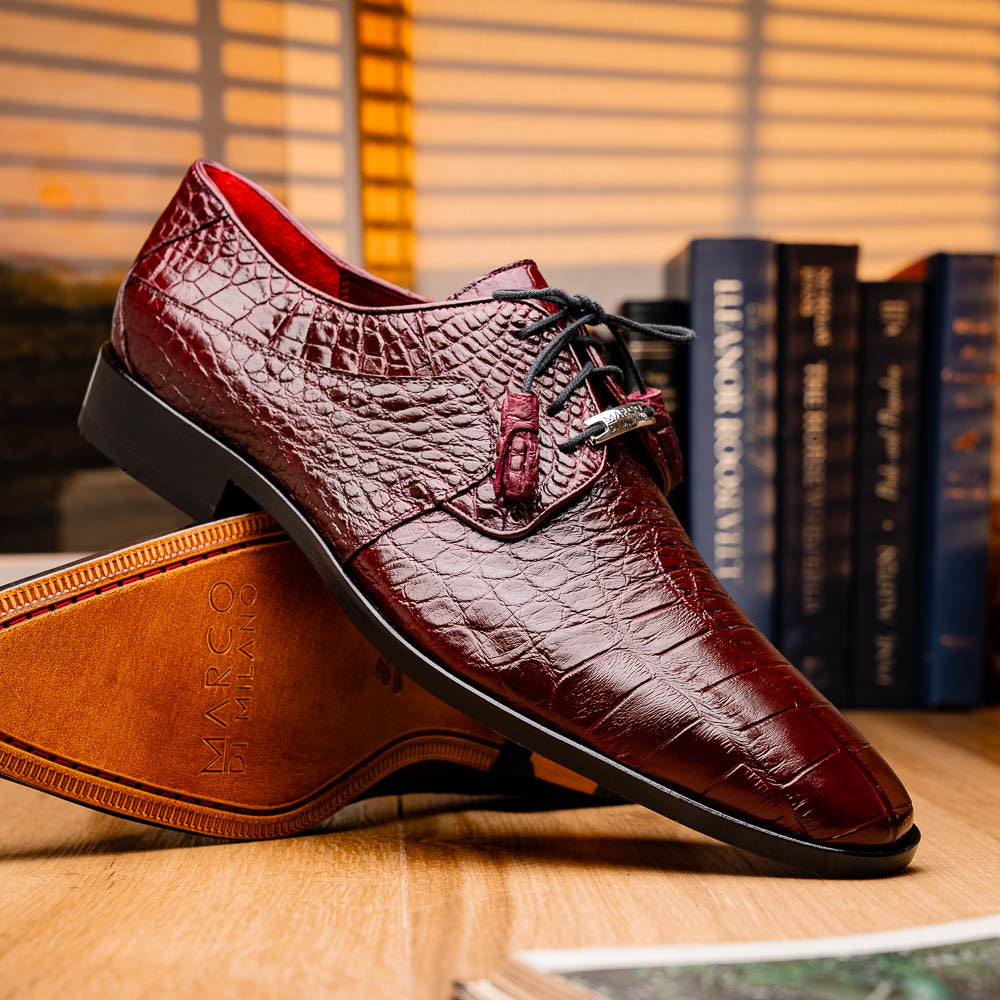 Marco Di Milano Fitipaldi Wine Leather Dress Shoe - 7 USA