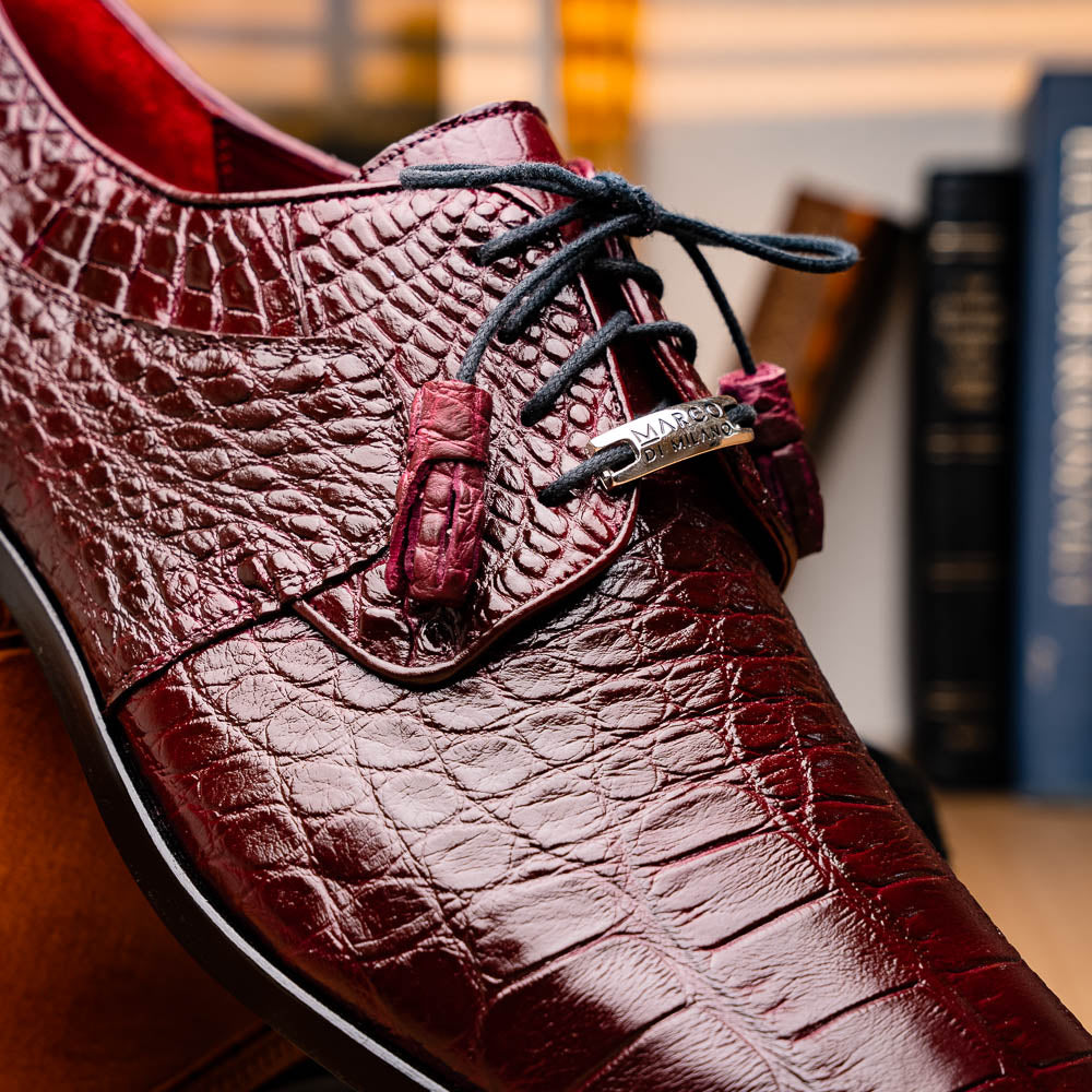 Marco Di Milano Fitipaldi Wine Leather Dress Shoe - 7 USA