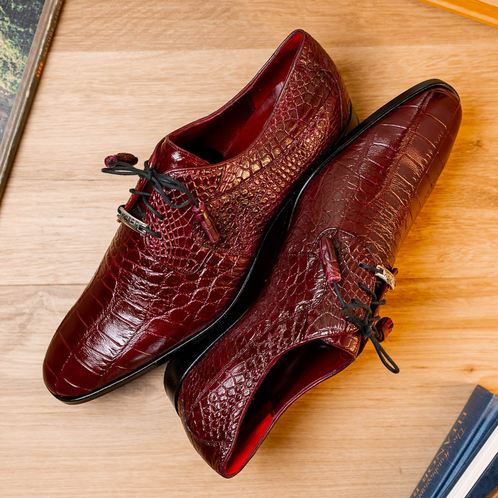 Marco Di Milano Fitipaldi Wine Leather Dress Shoe - 7 USA