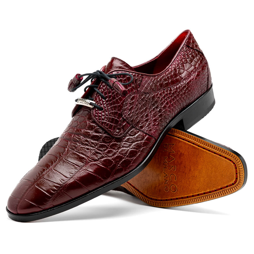 Marco Di Milano Fitipaldi Wine Leather Dress Shoe - 7 USA