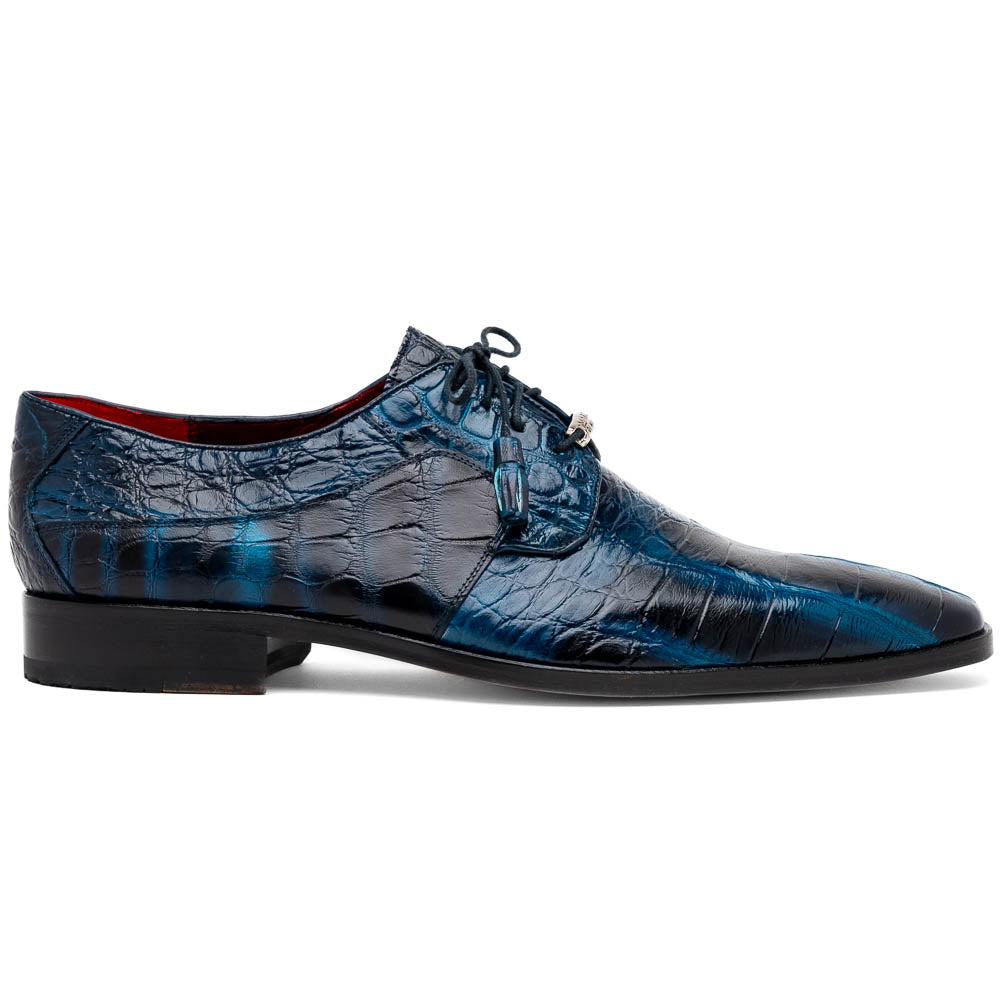 Marco Di Milano Fitipaldi Rustic Blue Alligator Derby Shoe - 7