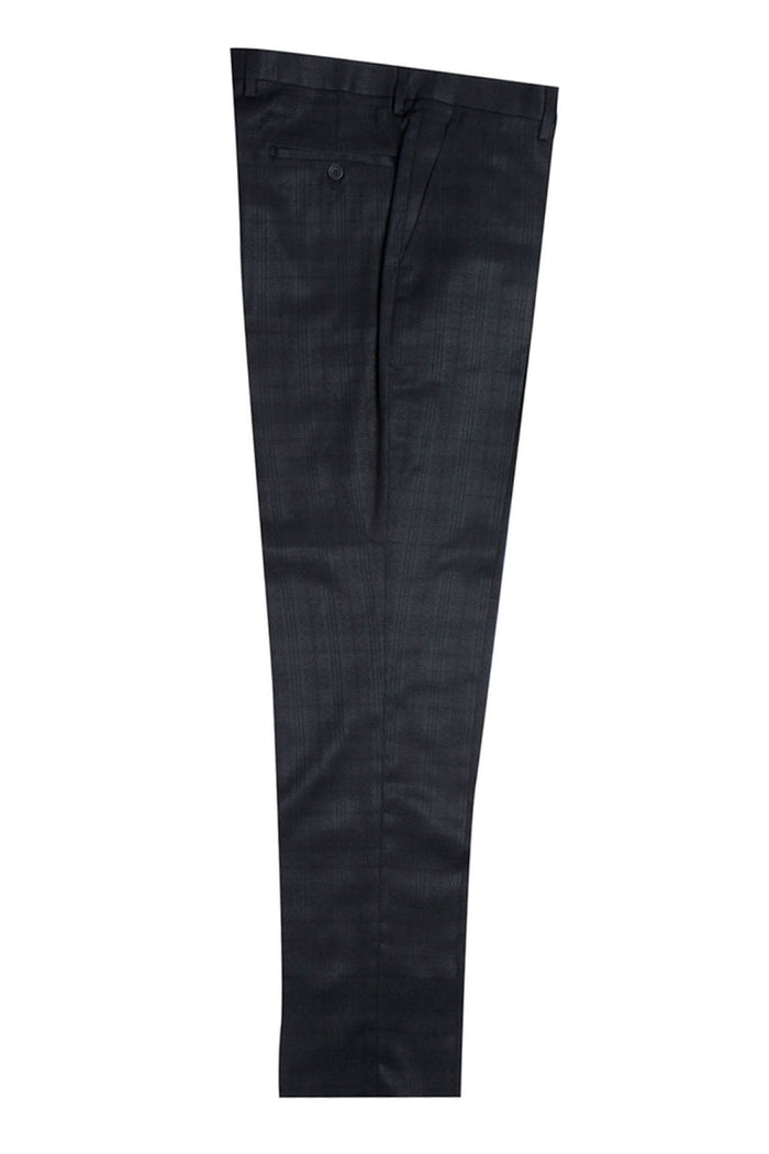 "Mens Stacy Adams Suit - Stacy Adams Suit Men's Glen Plaid Suit - One Button Vested Peak Lapel in Black"