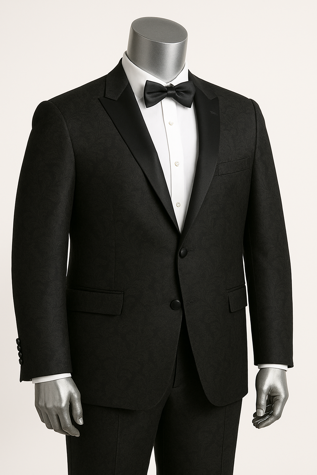 Big and Tall Mens Tuxedos Jacket - Big And Tall Formal Wear - Bowtie Included - For Big Guys-New Designer Collection - S or Small