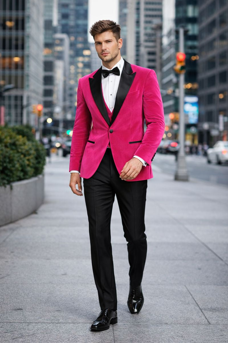Fuchsia Wedding Prom 2026 Best Fashio Suits Men's blazer-New Designer Collection