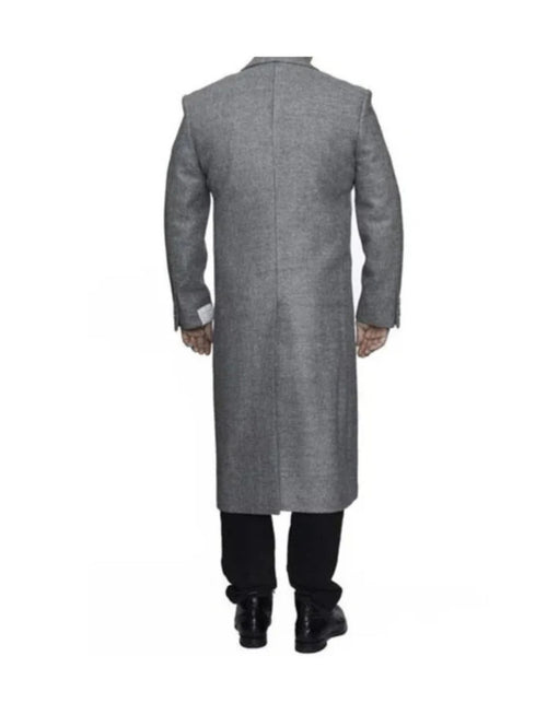 Full Length Light Grey Ankle length Wool Dress Top Coat / Overcoat
