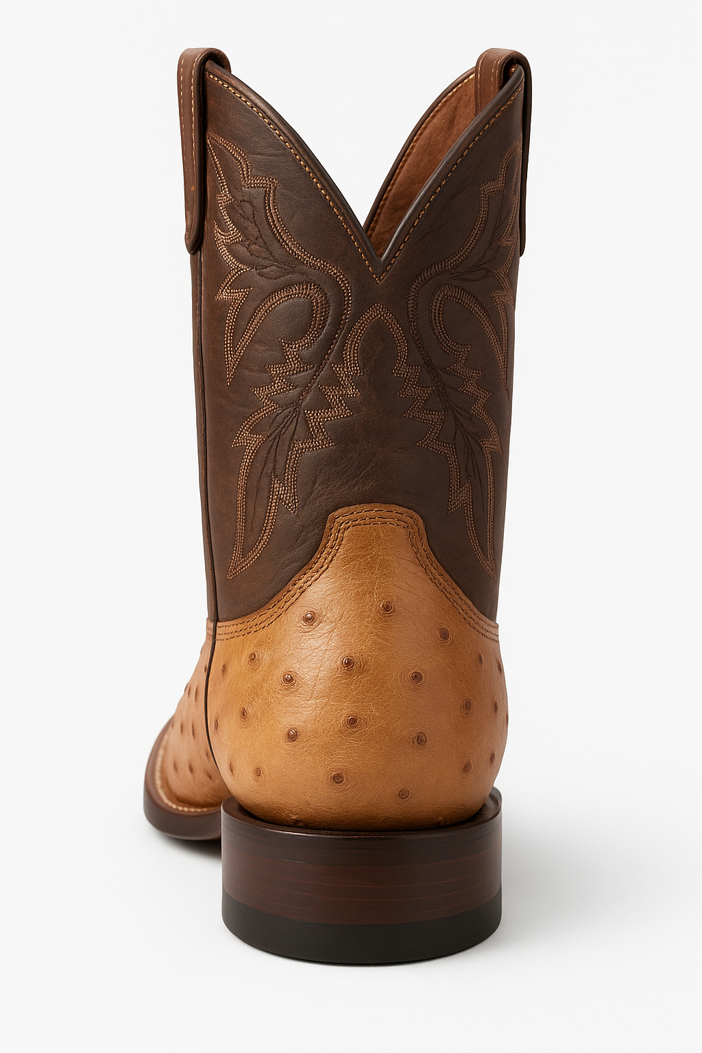 Dan Post Men's Alamosa Full Quill Ostrich Square Toe Boots - Sand - 7D