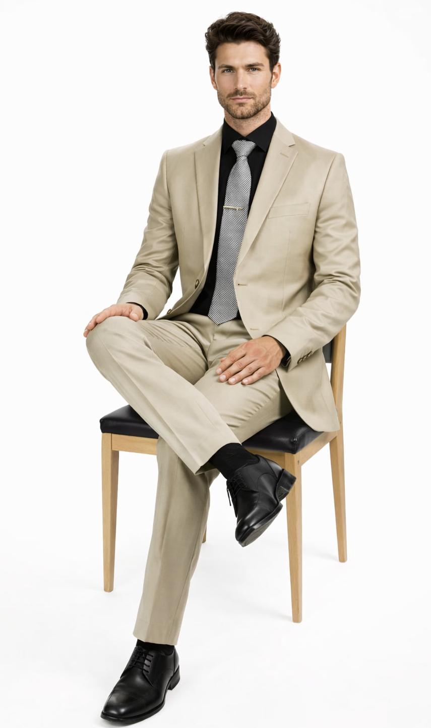 Galante Uomo Made in Italy Beige Suit - 34 Short or Extra Small