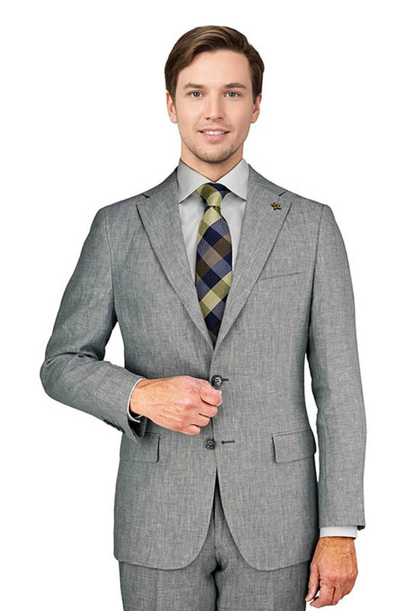 Grey Linen Suit (2-Piece Set) - Modern