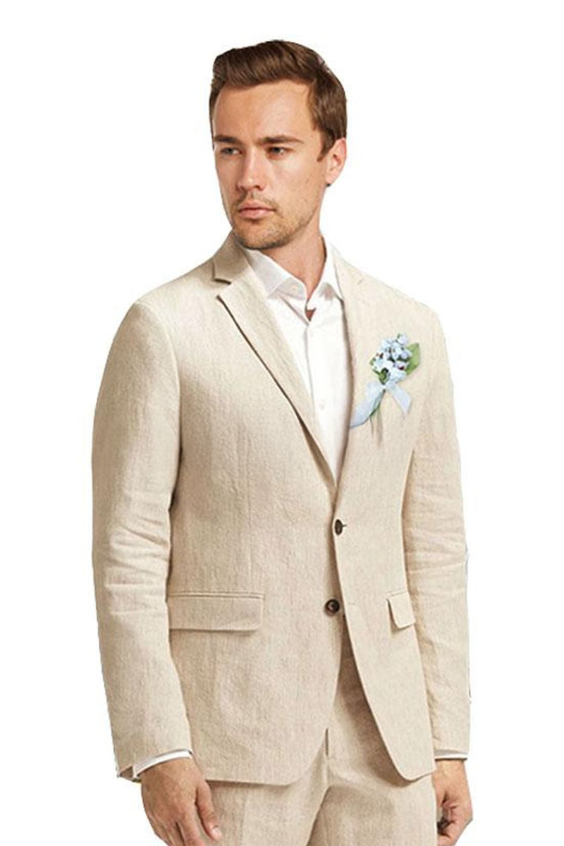 Natural Linen Suit (2-Piece Set) - Modern
