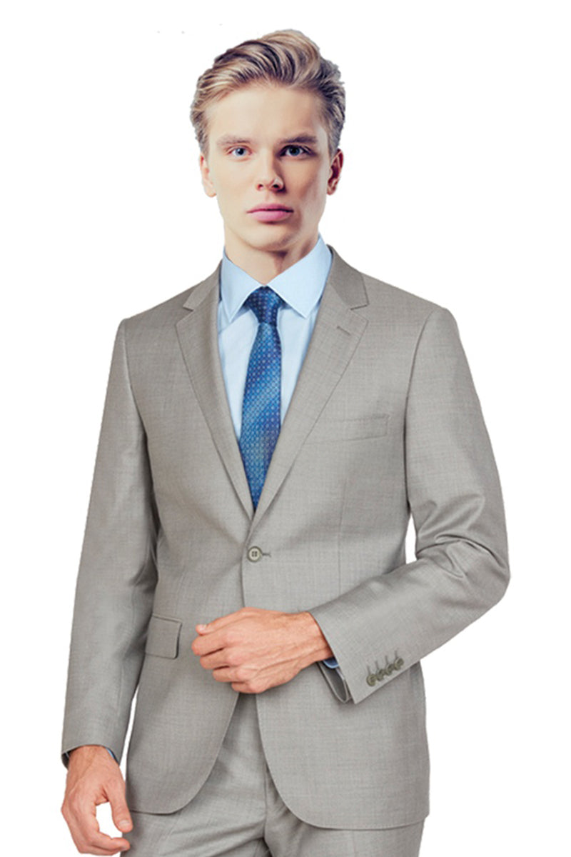 Enzo Solid Light Grey Suit - Modern