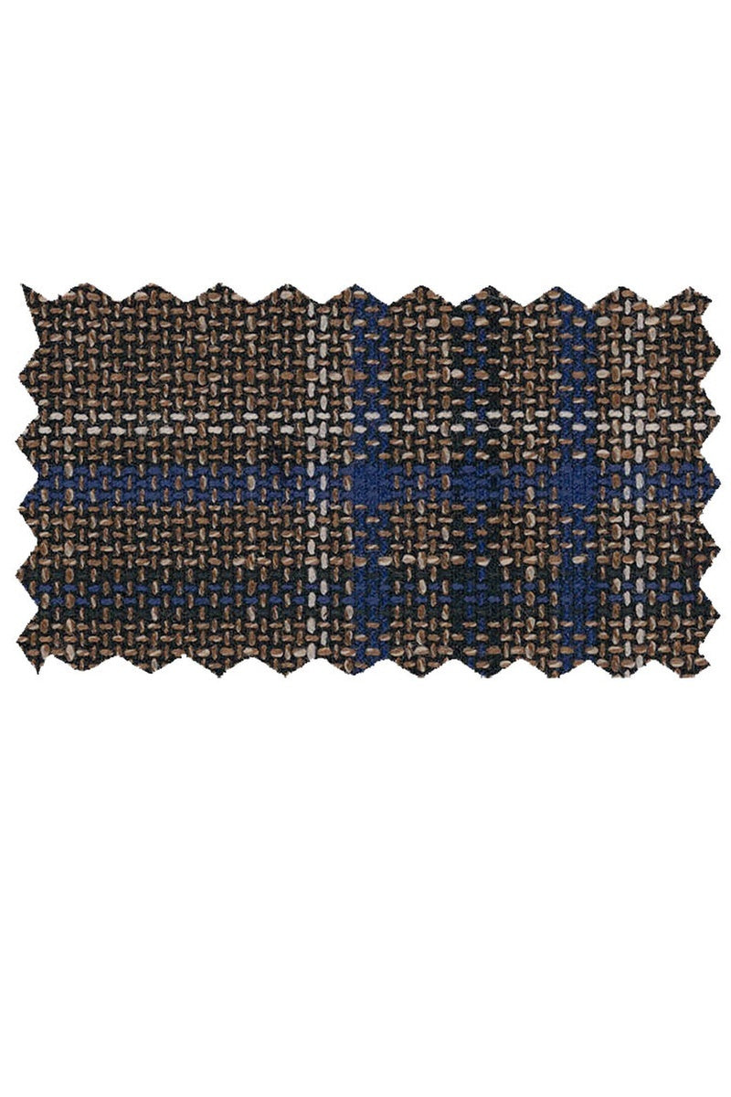 Enzo Tovare Camel & Blue Windowpane Sports Jacket - Modern