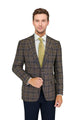 Enzo Tovare Camel & Blue Windowpane Sports Jacket