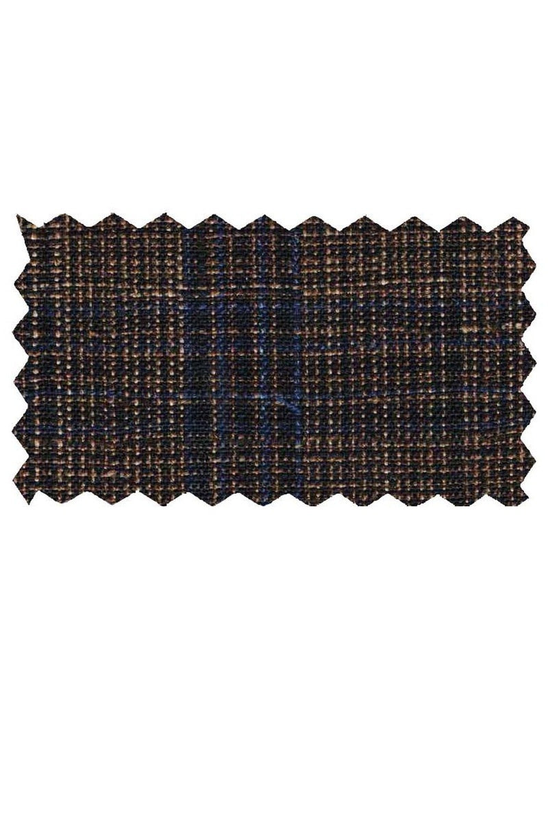 Enzo Tovare Camel & Navy Plaid Sports Jacket - Modern