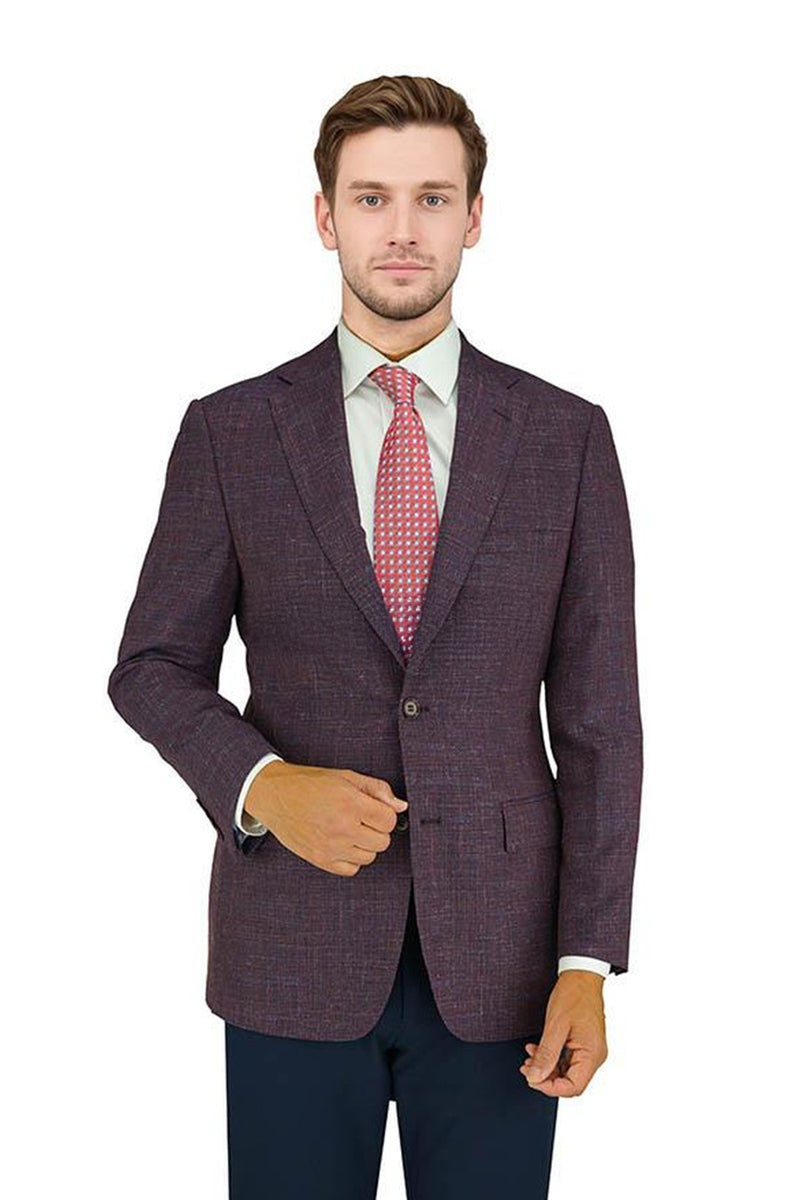 Enzo Tovare Cranberry Crossweave Sports Jacket - Modern