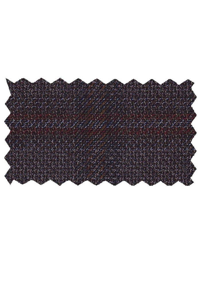 Enzo Tovare Brown & Rust Windowpane Sports Jacket