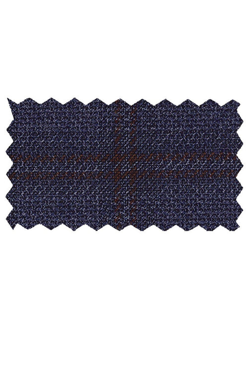 Enzo Tovare Blue & Burgundy Windowpane Sports Jacket