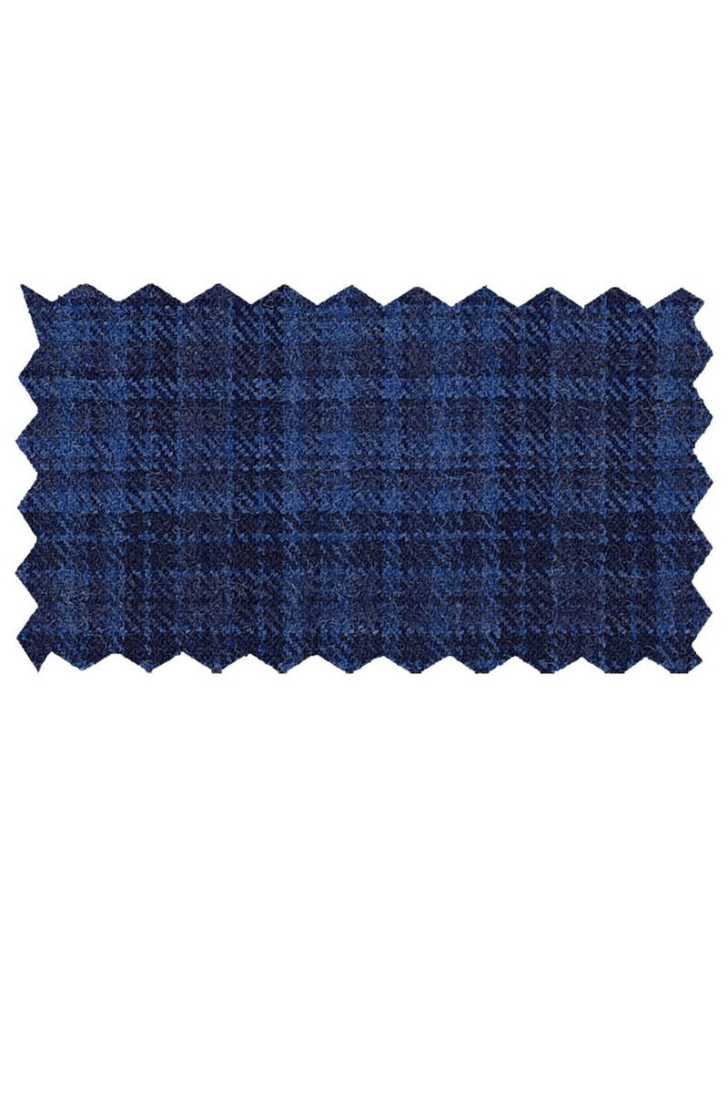 Enzo Tovare Blue Navy Check Sports Jacket - Modern