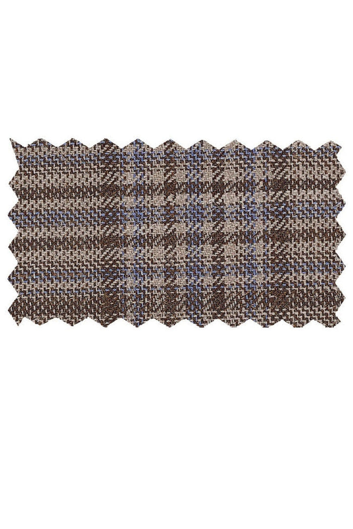 Enzo Tovare Taupe & Blue Plaid Sports Jacket