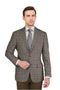 Enzo Tovare Taupe & Blue Plaid Sports Jacket