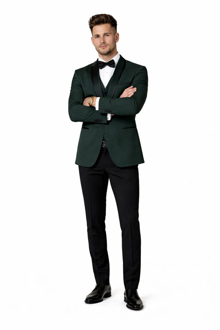 Genova Hunter Green 1-Button Shawl Tuxedo-New Designer Collection