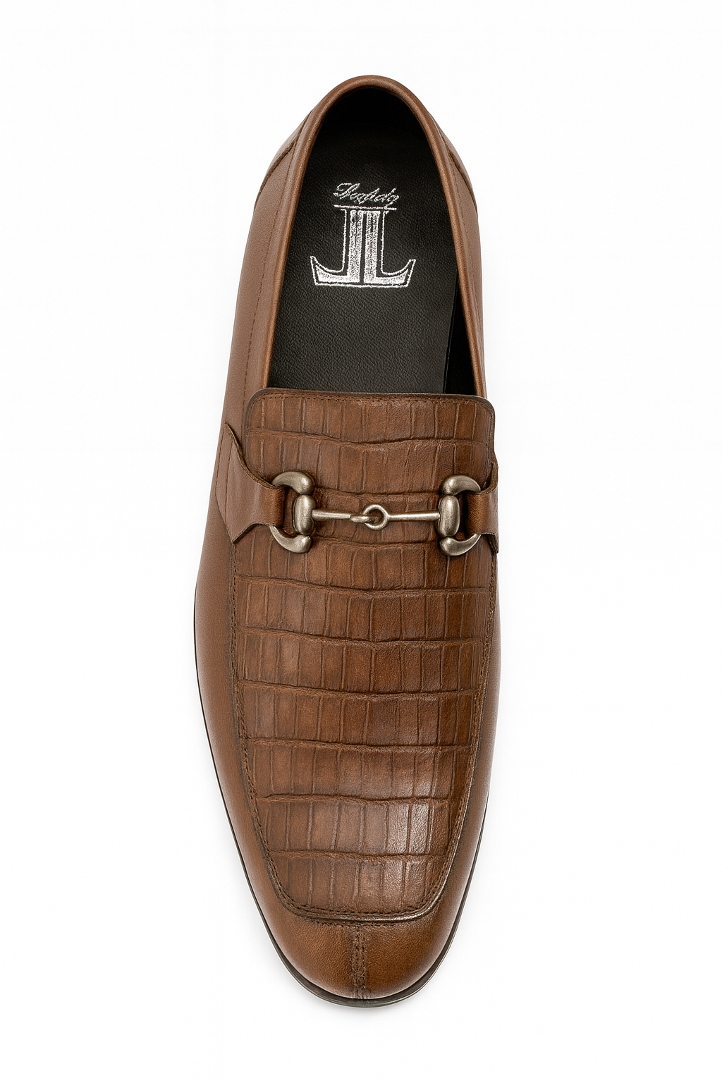 Mens Regal Brown Slip-On Shoes| Genuine Crocodile and Calfskin Leather - 6EE