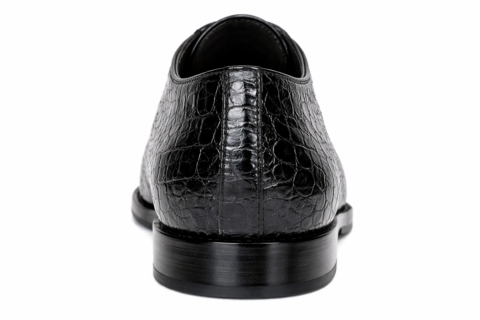 Genuine Hornback Crocodile Shoes: Men's Belvedere Chapo Black Exotic Dress Shoes-New Designer Collection - 6