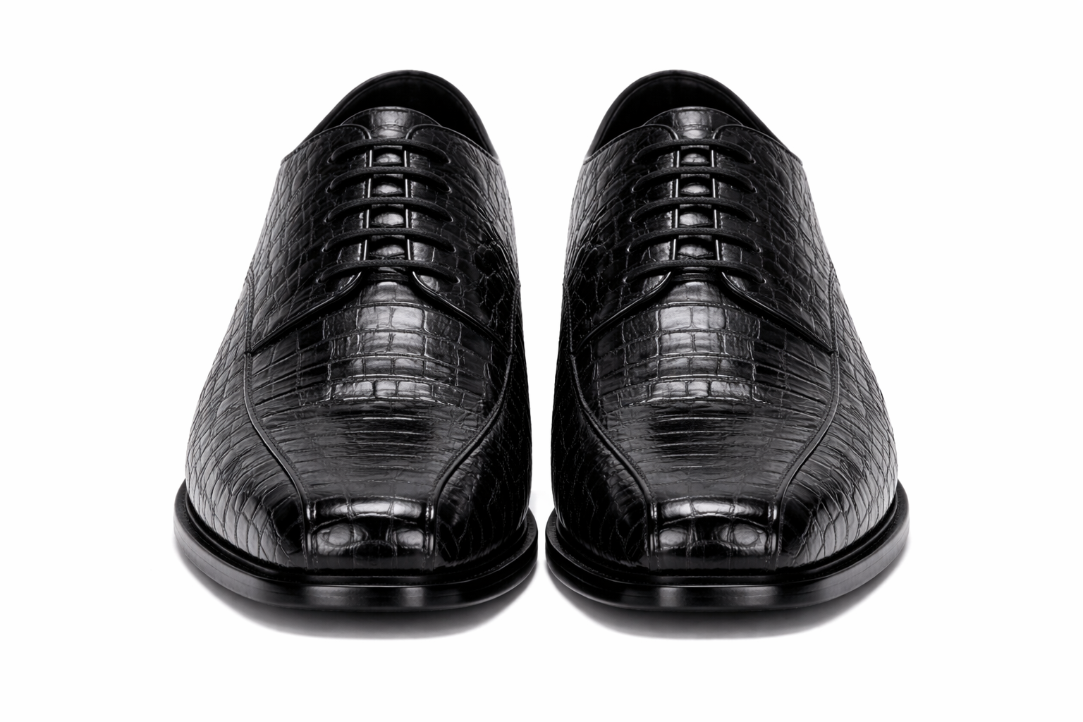 Genuine Hornback Crocodile Shoes: Men's Belvedere Chapo Black Exotic Dress Shoes-New Designer Collection - 6