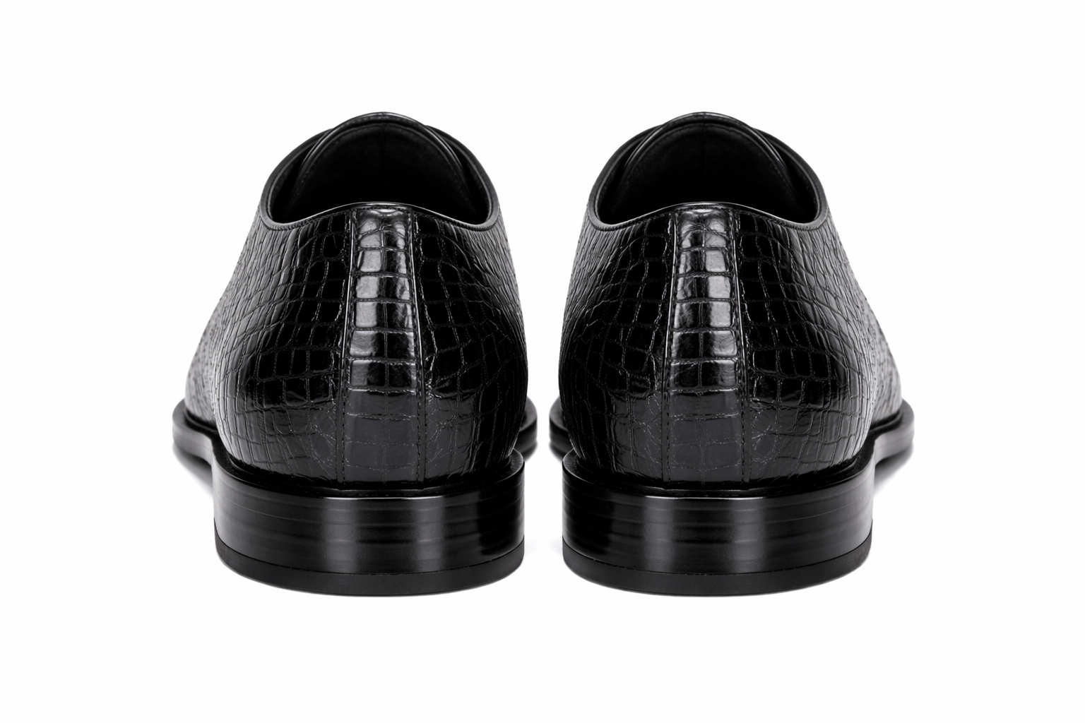 Genuine Hornback Crocodile Shoes: Men's Belvedere Chapo Black Exotic Dress Shoes-New Designer Collection - 6