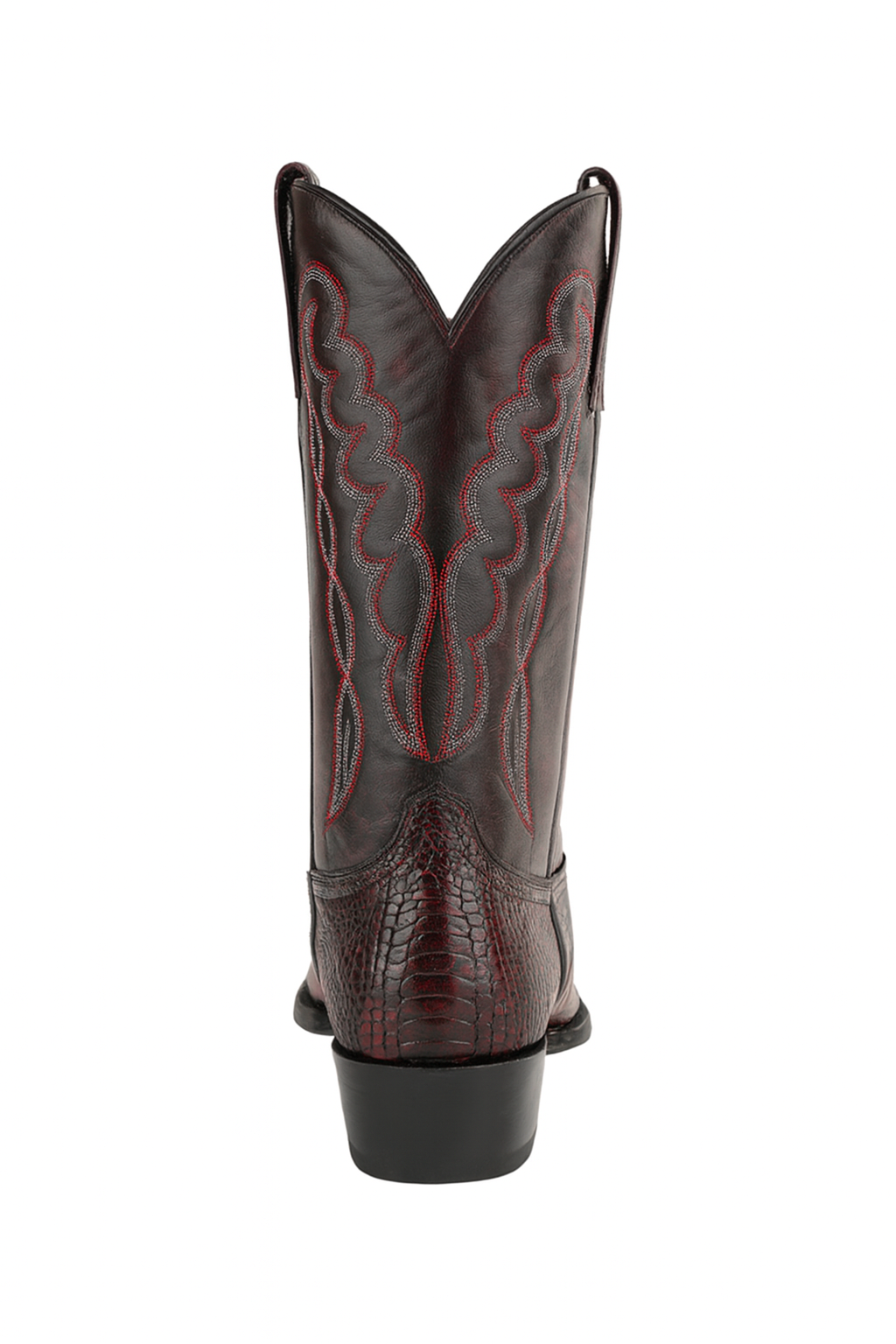 Mens King Exotic Ostrich Leg Boots Black Cherry (4980518) - 6 E