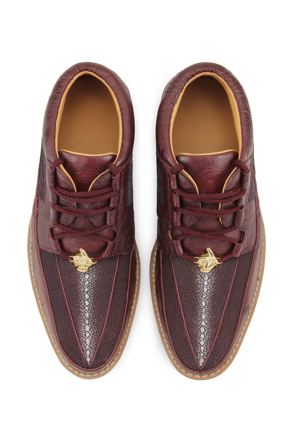Los Altos Casual Burgundy Genuine Stingray / Ostrich Shoes - 8-M