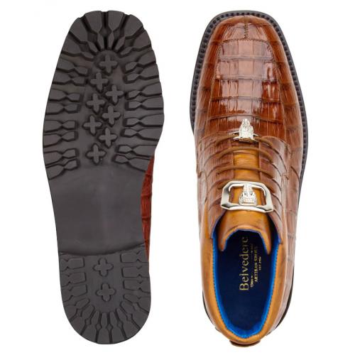 Belvedere  Gallardo Antique Sport Genuine Crocodile Tractor Sole Ankle Boots - 9