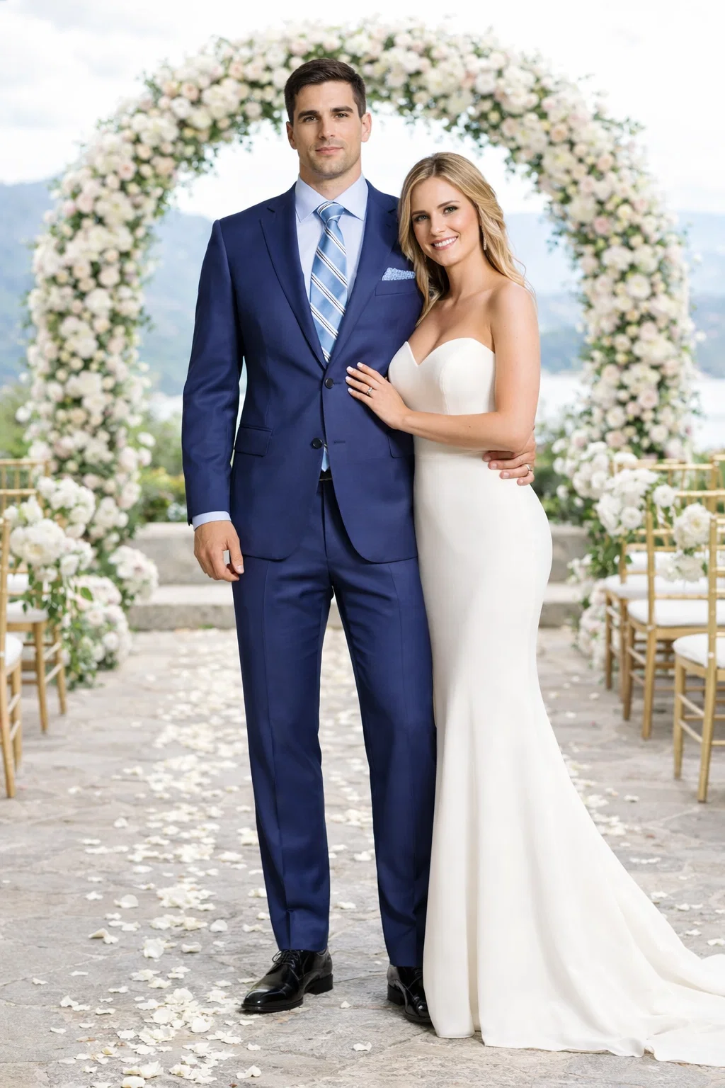 Giorgio Fiorelli Black and French Blue Two-Button Suit - 34 Short or Extra Small