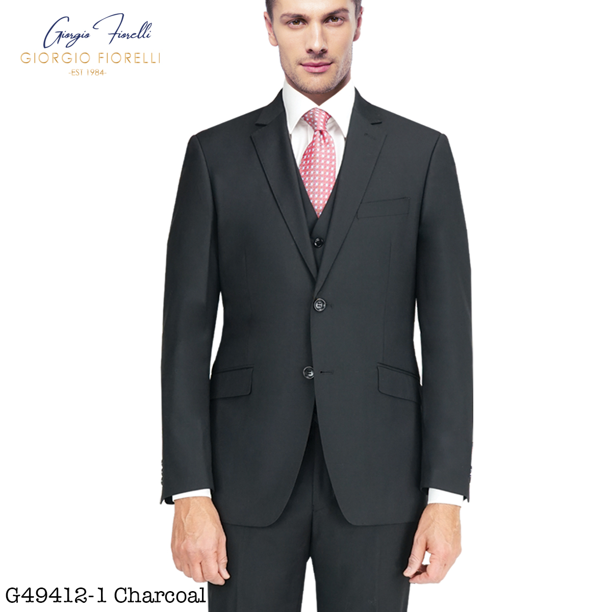 Giorgio Fiorelli Charcoal, Gray, and Light Gray Two-Button Suit - 34 Short or Extra Small