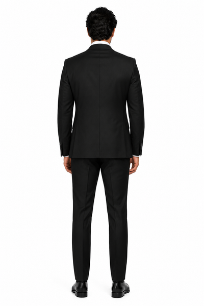Giorgio Fiorelli Men's 2 Button 3 Piece Modern Fit Suits Black Suit