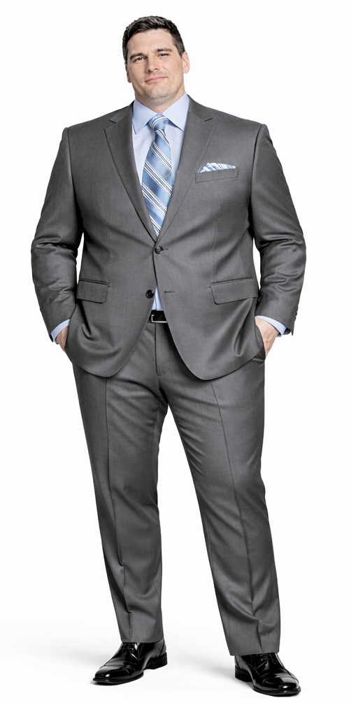 Giorgio Fiorelli Navy and Gray Two-Button Suit - 34 Short or Extra Small