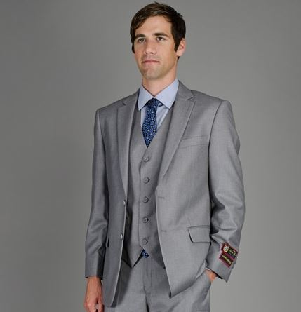 Giorgio Fiorelli Grey Two-Button Suit + Vest - 36 Short