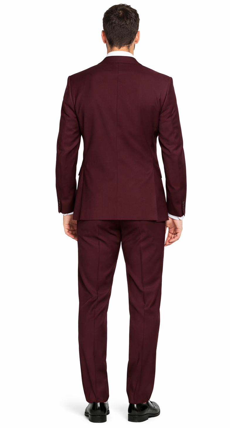 Giorgio Fiorelli Two-Button Suit in Burgundy, Camel, Beige - 34 Short or Extra Small