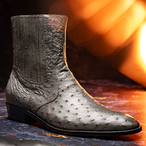 Marco Di Milano Giorgio Serpentine Gray Leather Luxury Shoe