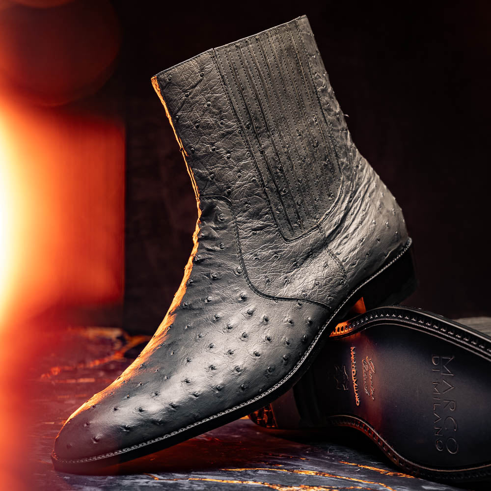 Marco Di Milano Giorgio Serpentine Gray Leather Luxury Shoe