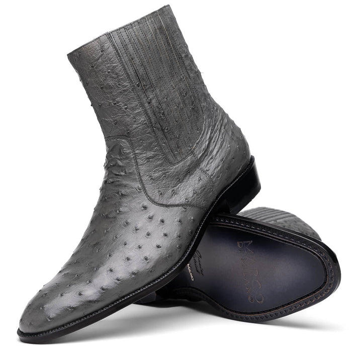 Marco Di Milano Giorgio Serpentine Gray Leather Luxury Shoe