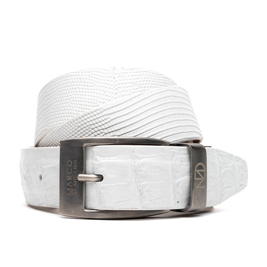 Marco Di Milano Giovanni Belt - Luxury White Leather Shoe